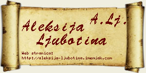 Aleksija Ljubotina vizit kartica